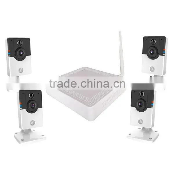 PPPOE DC12V HDD 4ch Nvr Kit With 4pcs HD Wifi IP Camera for Shop photo-2