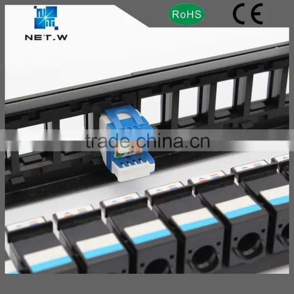 Empty Patch Panel, 24 Port 1U Keystone Jack Snap in Blank Panel for Cat5e Cat6 RJ45 19 Inch photo-3