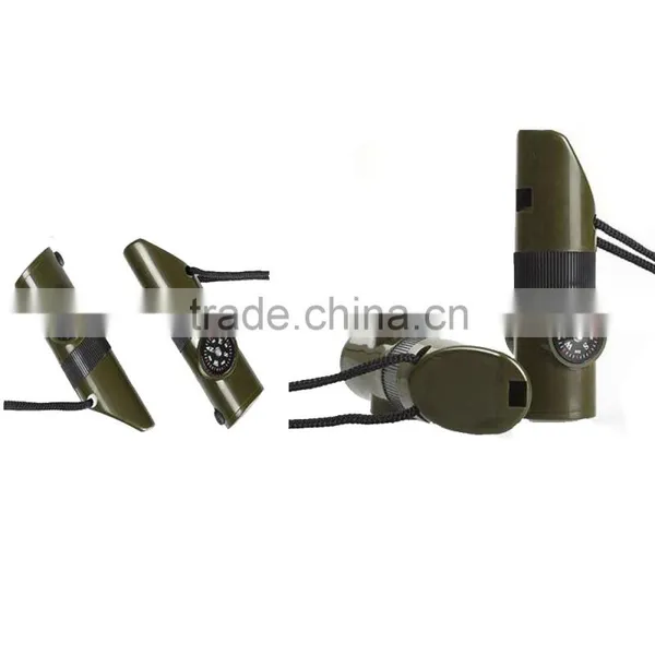 2016 New Rescue Multifunctional Whistle With Compass LED Lighter Signal Mirror Camping Equipment China photo-2