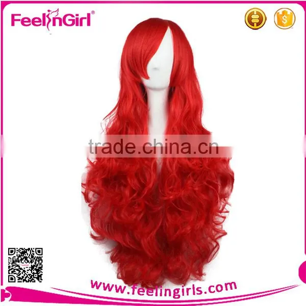 Red Human Hair Full Lace Wig Curly Braiding Curl Hair photo-4