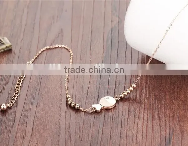 Jewellery Fashionable 316L Stainless Steel Style Fish Charm Sexy Slave Anklet Chain photo-5