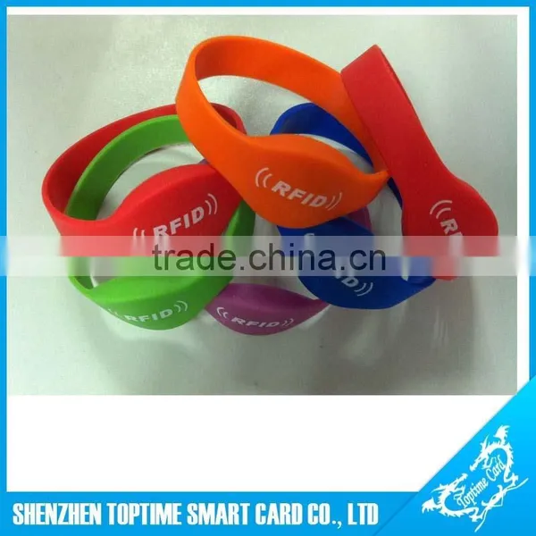 High Quality 13.56mhz ISO15693 Icode SLI NFC Silicone Wristband Waterproof