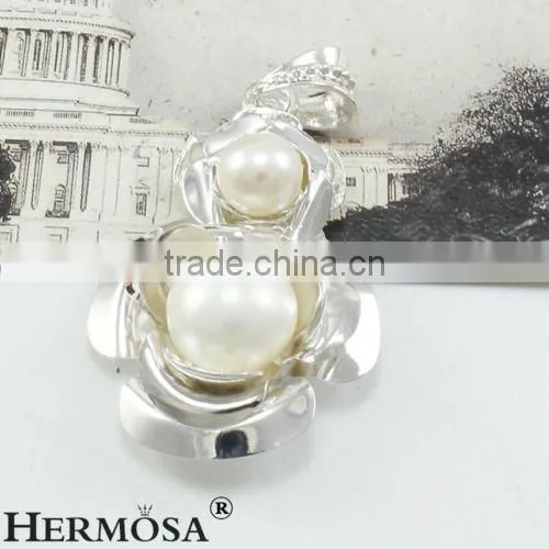 Flower Round Pure White Two Pieces Pearl 925 Sterling Silver Lady Sweet Wedding Gift Pendant photo-4