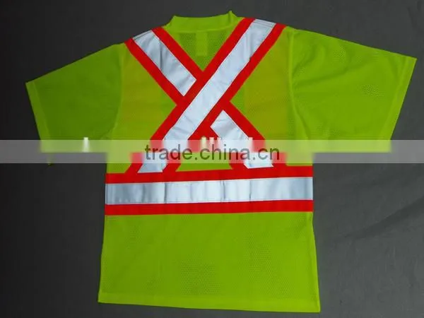Hot Selling 2016 Safety Reflective Shirt Breathable Working Cloth Mesh Fabric SAFETY T-shirt With POcket photo-4
