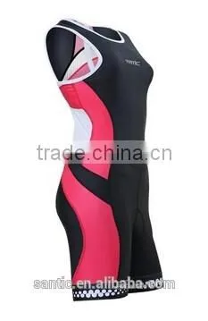 Santic Triathlon Skinsuit Women Singlet Skin Cycling Padded Tri Suit Clothing photo-2