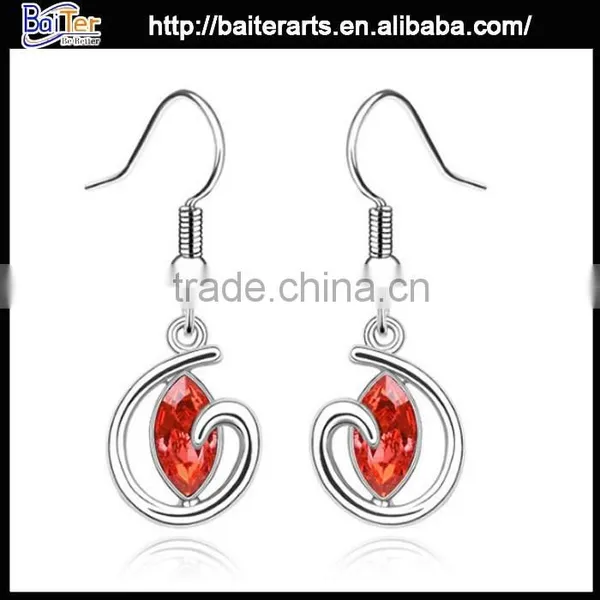 Popular Jewelry Alloy Austria Rose Gold Crystal Drop Earrings photo-4