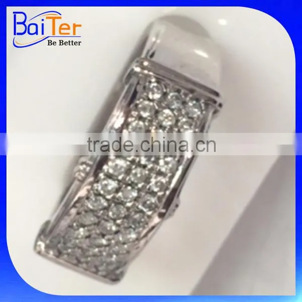 Genuine 925 Sterling Silver Jewelry Micro Pave Inlay CZ Men Engagement Ring photo-2