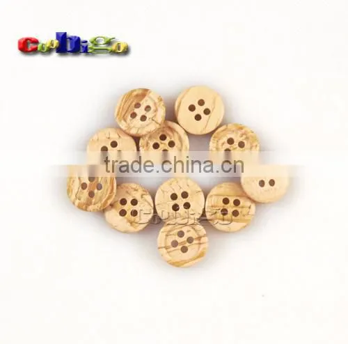 13mm(20L)Dia. Imitation Wood Vein Fashion Resin Round Buttons Four Holes Sewing Craft For Bag Shoe Garment #FLN003-13B photo-3
