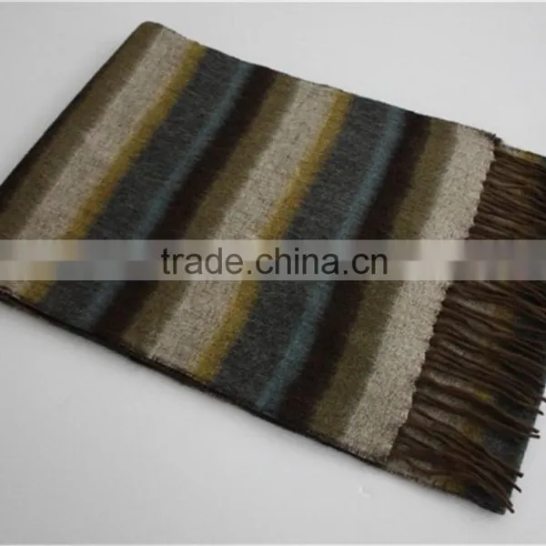 Multicolor Yarn Dyed 100% Wool Scarf With Tassel photo-3