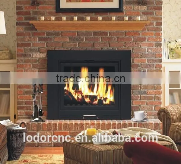 YN-020 Distressed Wood Fireplace / Cast Iron Fireplace Front photo-5