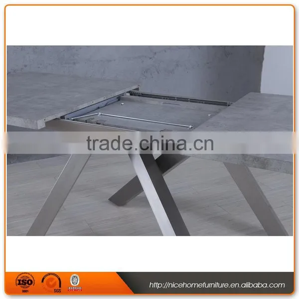 Latest Designs Stainless Steel Marble Wooden Dining Table and Leather Chair photo-4