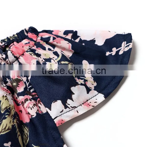 New Design Cotton Boutique Clothing Little Girls Flower Jumpsuit Summer Baby Girls Beach Romper photo-3