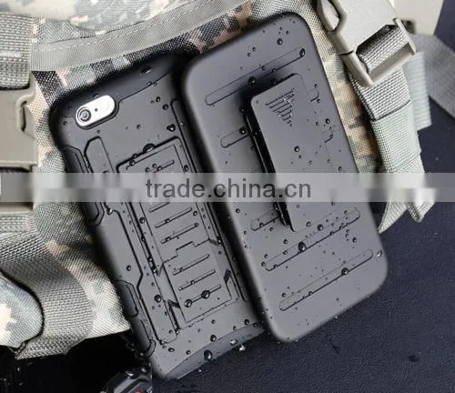 TPU+PC Future Armor Shockproof Hybrid Hard Case Cover + Holster Case For Iphone6 Waterproof 3 in 1 photo-2