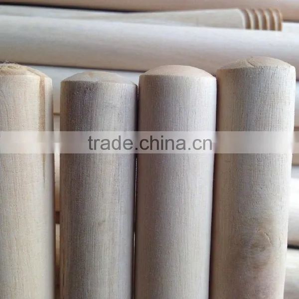 With a Standard Threaded End Natural Lacquered Hardwood Broom Pole