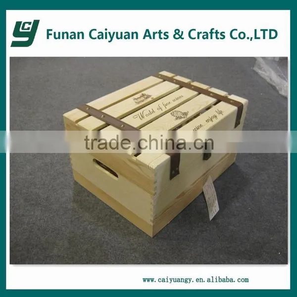 2014 Hot Sell High Popular Large New Design Paulownia Cheap Wooden Wine Box Wholesale