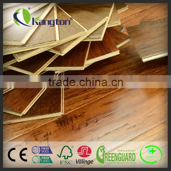 Hickory Flooring Brushed Natural Look Hickory Engineered Wooden Floor photo-3