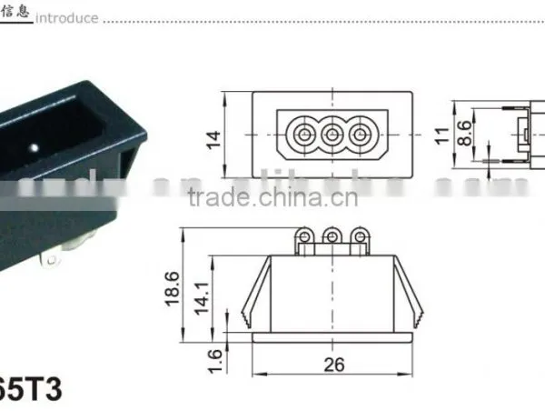 ac Socket and Rocker Switch,5.5*2.1mm dc Female dc Connector for 12V dc Connector Jack photo-6