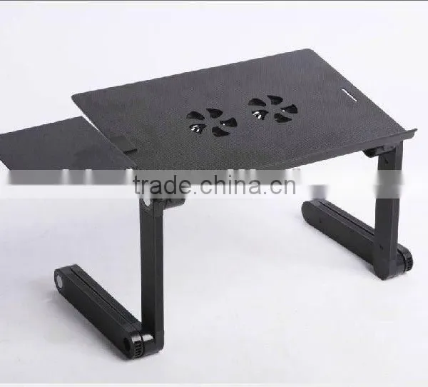Fold Aluminum laptop table with Fan