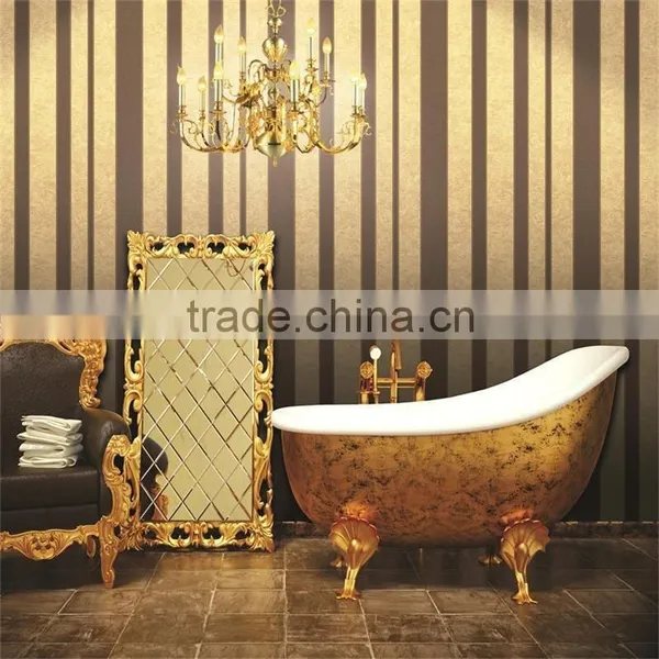 Black and Gold Wallpaper Wide Striped Wall Paper Wallpaper in Italian photo-3