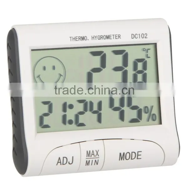 Electronic 2015 New LCD Digital Temperature Tester Wireless Thermometer Hygrometer Temperature Humidity Meter Clock w/ Magnetic photo-2