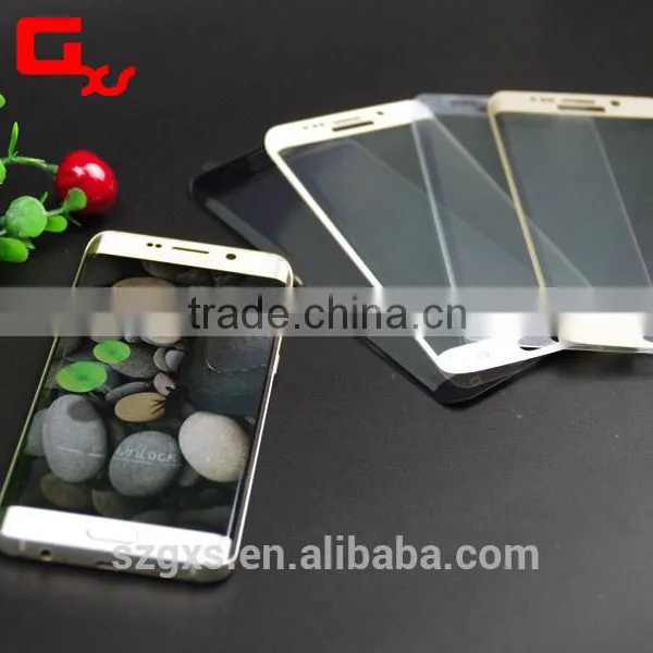 Mobile Phone Accessories For Samsung 3D Silk-screen Curved Edge Tempered Glass Protector For S6 Edge photo-3
