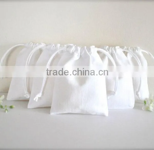 Small Muslin Custom Drawstring Bags photo-6