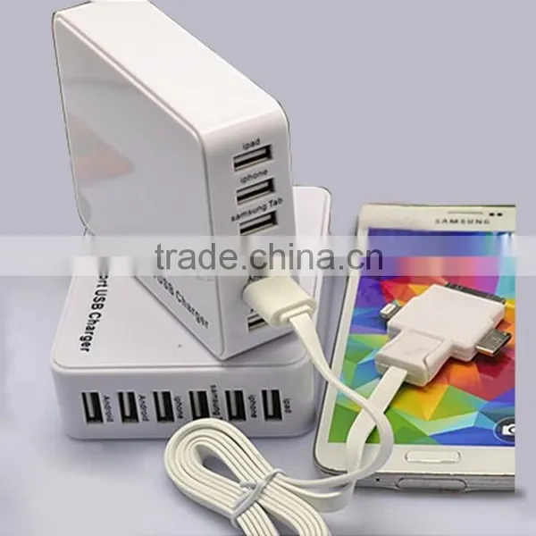 2015 Hot New 6 Ports Usb Intelligent Super Fast Flat Mobile Phone Battery Charger photo-3