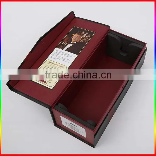 Folding Design Wine Bottle Glass Cardboard Wine Gift Box photo-3