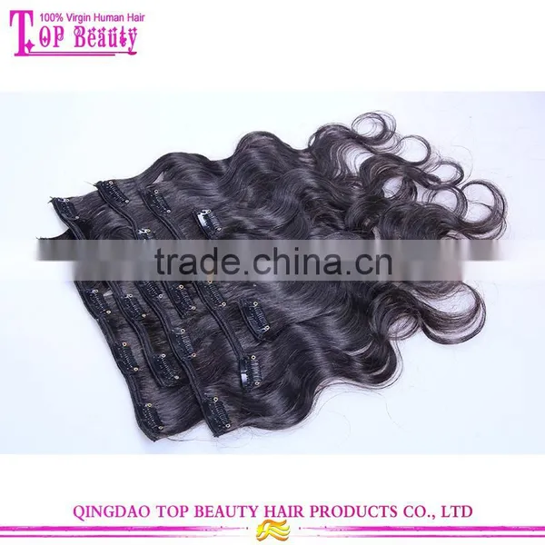 Unprocessed Hair Extension Clip in 200grams, Cheap Body Wave Human Hair Clip in Extensions photo-3