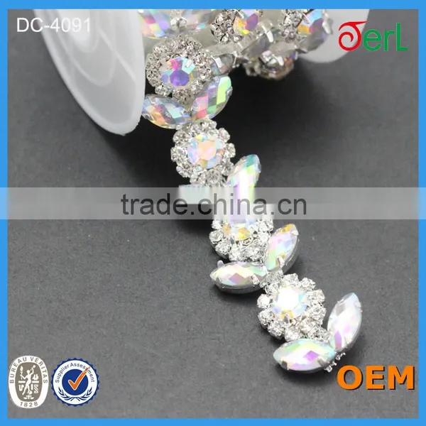 2016 New Arrival Beaded Crystal Chain Trimming for Wedding Dress Belt Designs photo-2