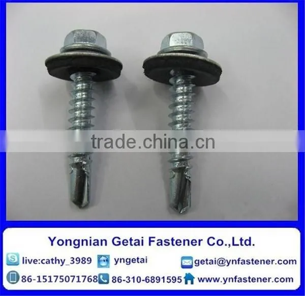 Self-drilling and Tapping Screws With Collar ,Hexagon Flange Head , HDG /Galvanized With Black /yellow Zinc Plated/blue White photo-2