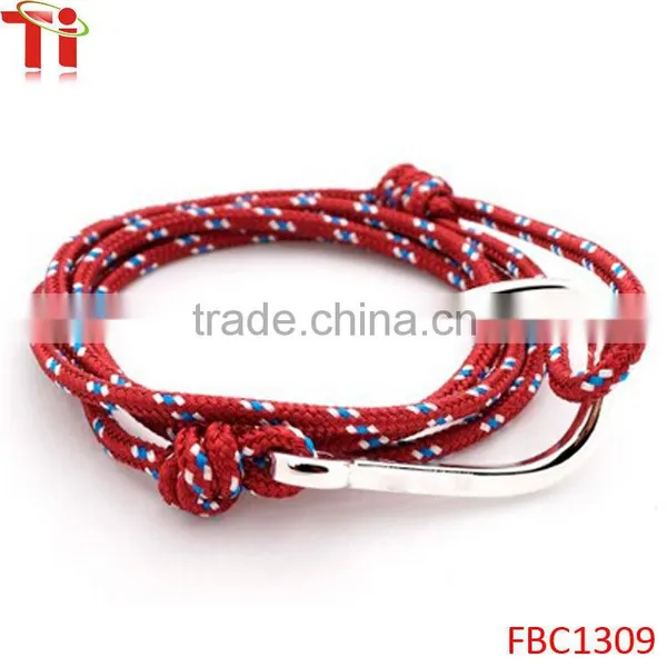 Red Thin Line Fish Hook Hope Bracelet Top Quality photo-3