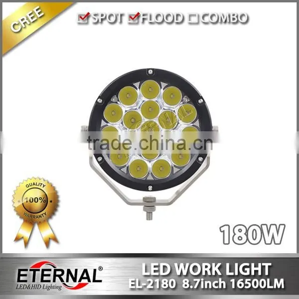 180W Round 9" LED Driving Headlight Super Brightness Led Work Light for Offroad Jeep 4x4 Racing Heavy Duty Vehicles photo-2