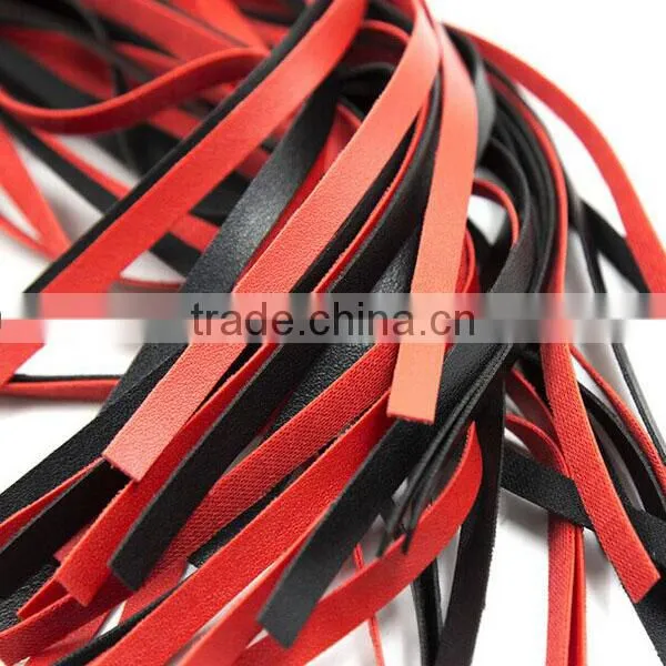 Sex Toy Sex Whip Adult Sex Toy Sex Toy for Woman Sex Toy Girl Sex Whip With Soft Long Floppy,PU Leather,balck&red Mixed Color photo-3