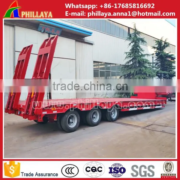 60 Ton Drop Deck/Step Deck Lowbed Semi Trailer for Heavy Equipment Use, 3 Axles Type photo-4