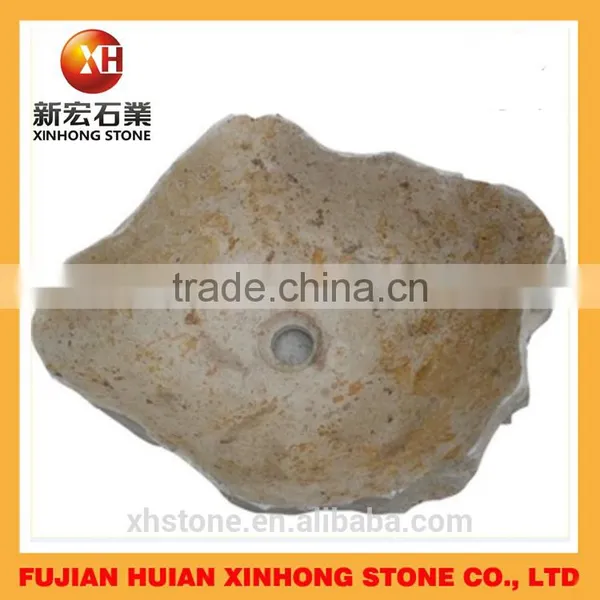 Beige Color Flower Shape Smarble Stone Basin photo-2