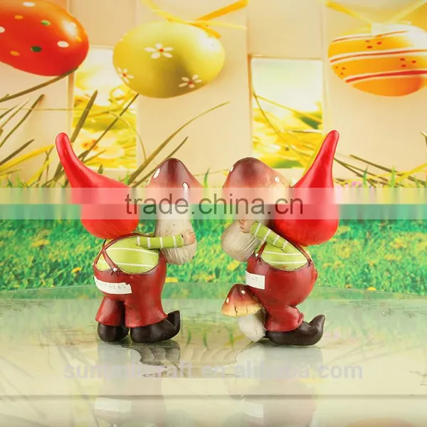 Mushroom Brothers Antique Polyresin Sweet Miniature People Set photo-3