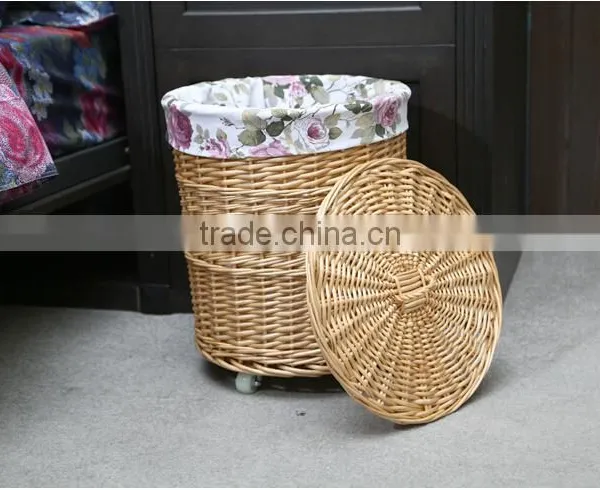 Cheap Round Willow Woven Laundry Hamper photo-5