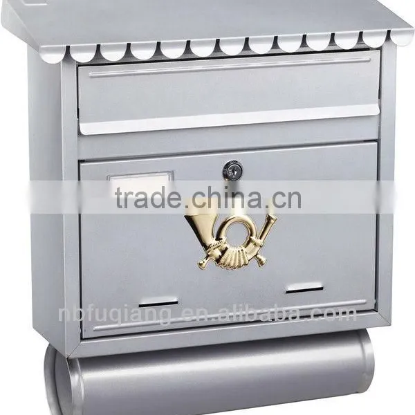 FQ-104 Wall Mounted Cast Iron Mailbox Metal Postbox Steel Letterbox Newspaperbox photo-2
