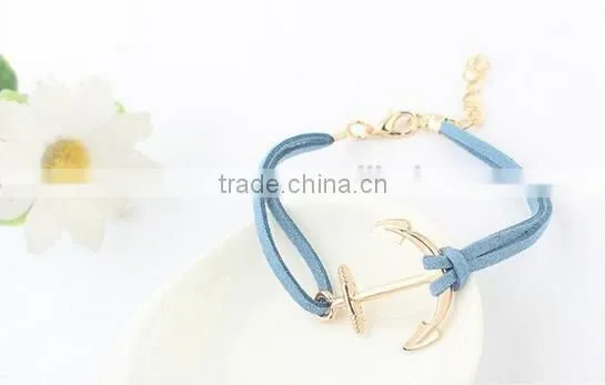 Bracelet Women 2017 Leather Bracelet Anchor Bracelet photo-2