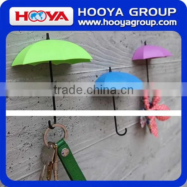 3PCS Colorful Creative Plastic Umbrella Shape Adhesive Wall Hook Hanger photo-3