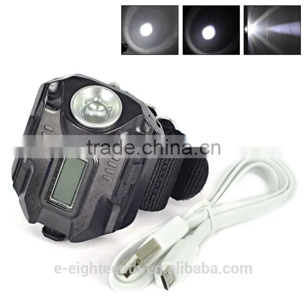 2016 Hot Waterproof Tactical R5 Rechargeable LED Flashlight Torch Wrist Light Lamp 3-Mode photo-3