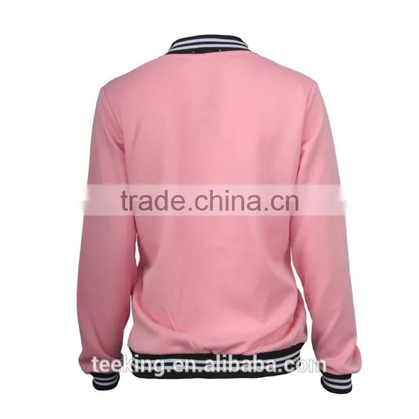 Ladies College Jacket Ladies Embroidery Baseball Jacket photo-3