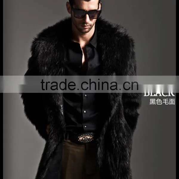 Winter New Style Mens Parka Man-made Fox Fur Coat Jacket photo-2