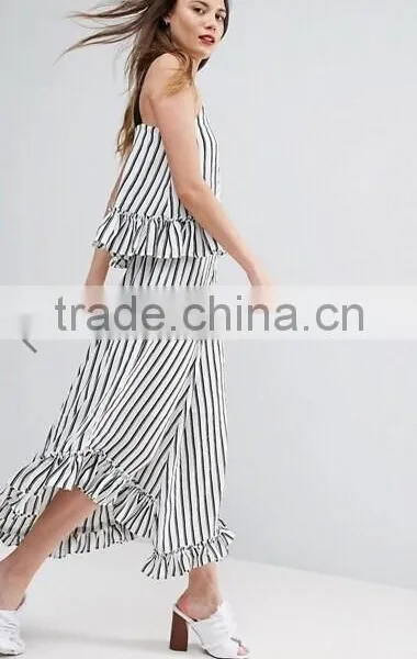 Fashion Stripe Set Crop Top and Panty Style Ith Ruffle photo-5