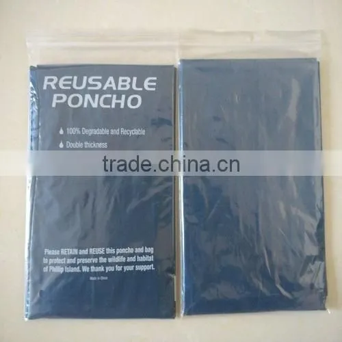 Pouched Plastic Raincoat Rain Poncho With Hood photo-4