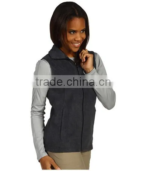Women Sportwear Comfortable Spring Vest Sleeveless Fleece Sweatshirt With Full Zip photo-2