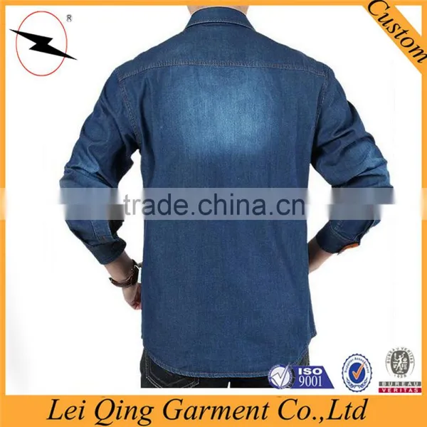 Men Clothing Casual Mens Long Sleeve Denim Shirts Jeans Mens Shirts photo-2