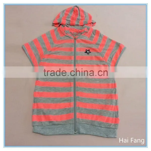 Summer Short Sleeve Girls Hoodies Children Hoodies Girl Summer Kids Zip Jersey Hoody Girls