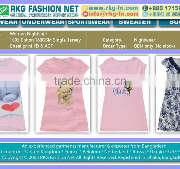 Women Cotton Jersey Nightshirt
